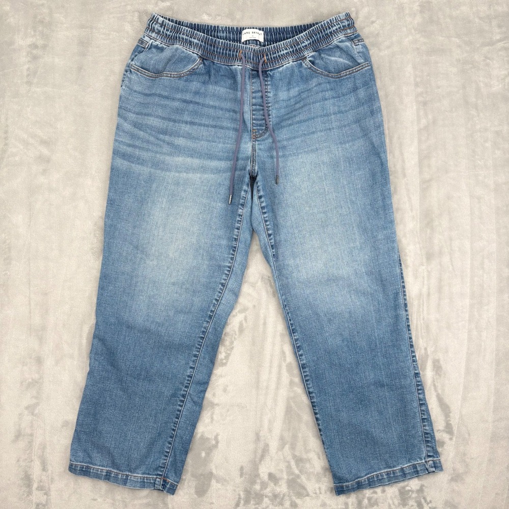 Lane Bryant Jeans Womens‎ 16 Fits 36x30 Blue Elastic Waist Pull On Straight